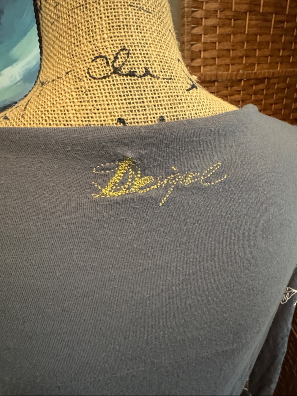 Desigual Gray Dress with White Floral Lace Print - Picture 5 of 7